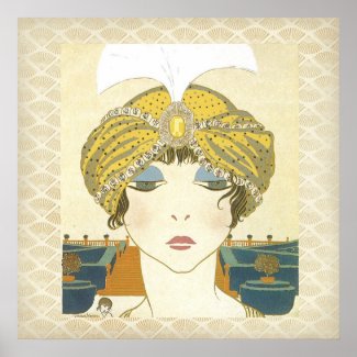 Turbaned Poiret 1900s Fashion Poster