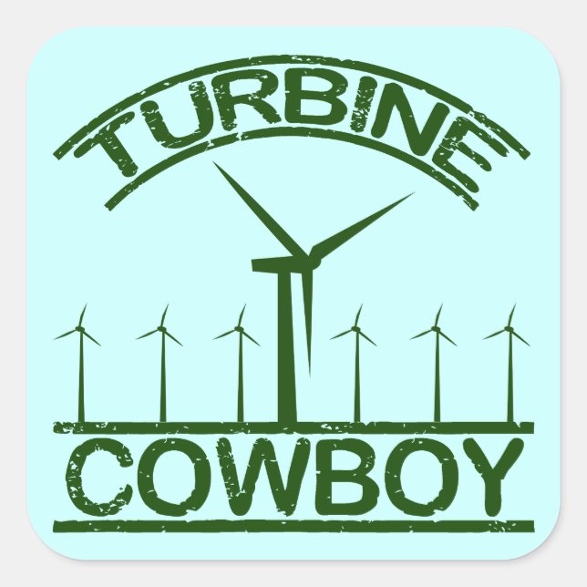 Turbine Cowboy Square Sticker (Front)