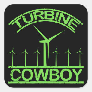 Turbine Cowboy Square Sticker