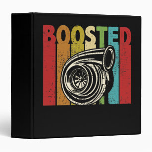 Turbo Car Boost Boosted Turbocharger Auto X Retro 3 Ring Binder