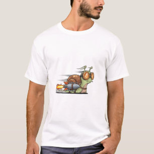 Turbo-Charged Snail Racer with Rocket Booster T-Shirt