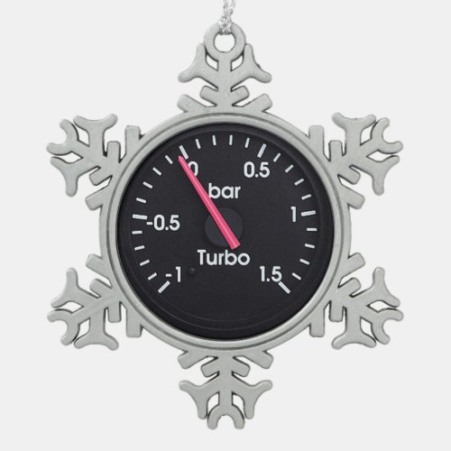 Turbo Gauge design gifts and products Snowflake Pewter Christmas Ornament