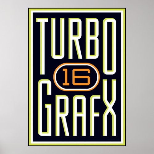 Turbo Grafx 16 Retro Console Logo Poster