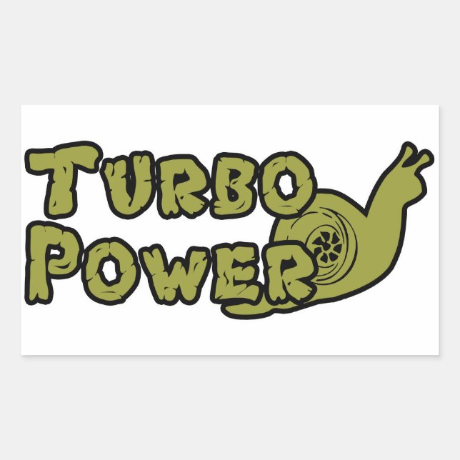 Turbo Power Rectangular Sticker (Front)