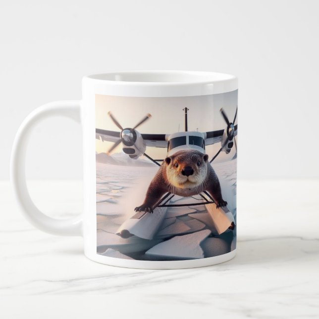Turbo Prop Twin Engine Float Plane Bush Canada Giant Coffee Mug (Left)
