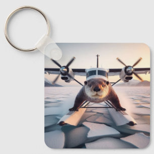 Turbo Prop Twin Engine Float Plane Bush Canada Keychain