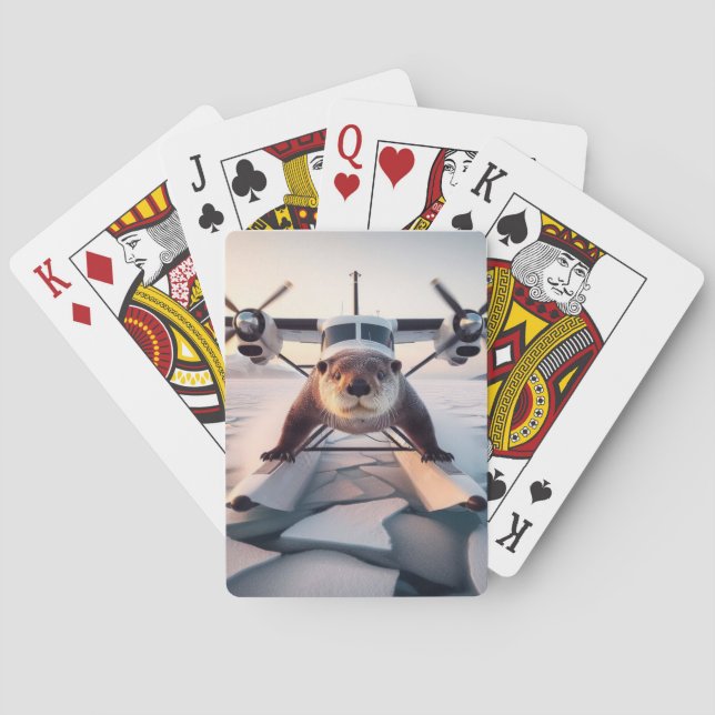 Turbo Prop Twin Engine Float Plane Bush Canada Poker Cards (Back)