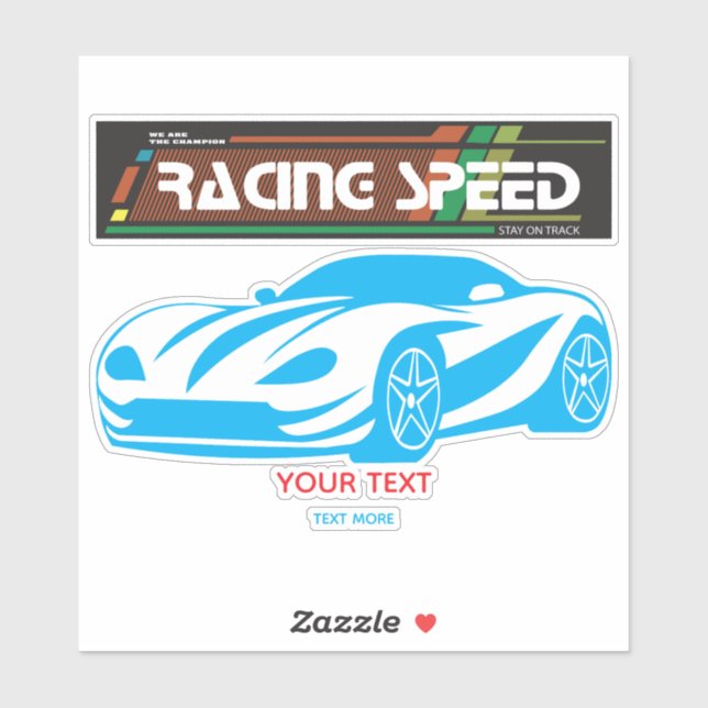 Turbo Racing Speed Car – Performance Auto Art Sticker (Sheet)