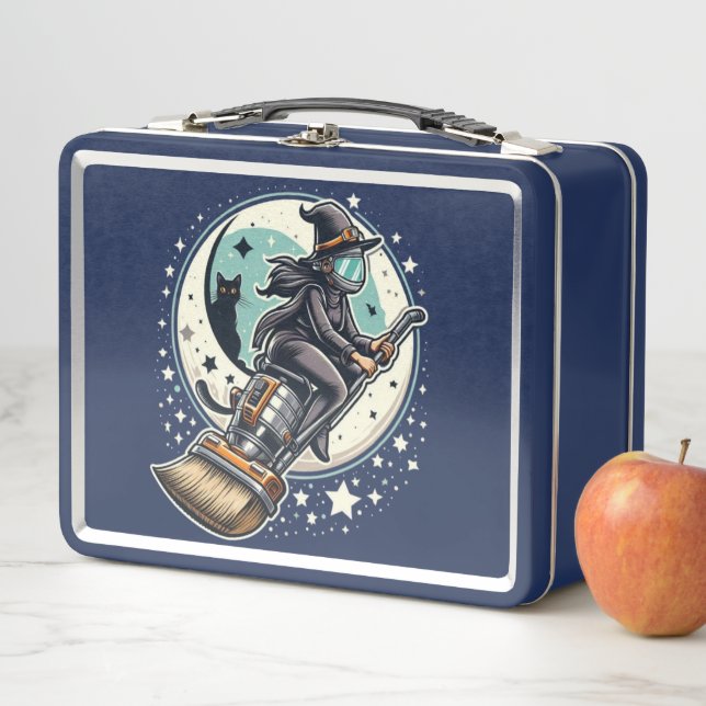 Turbo Witch: Spooky Speed on Halloween Night! Metal Lunch Box (In Situ)
