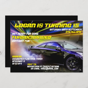 Turbocharged Street Racing Party Invitations