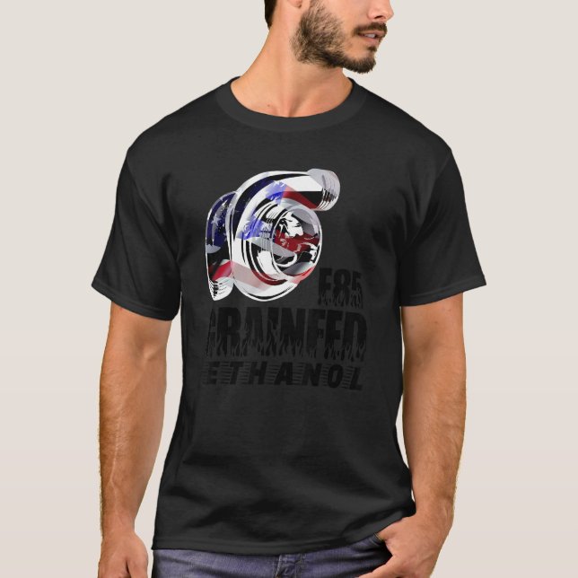 Turbocharger Drag Racing Race Car Turbo Grain Fed  T-Shirt (Front)