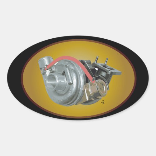 Turbocharger Oval Sticker