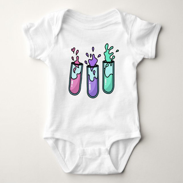 Turbulent Test Tubes Baby Bodysuit (Front)