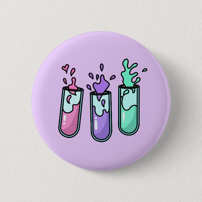 Turbulent Test Tubes Button (Front)