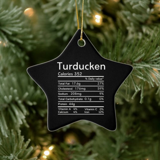 Turducken nutrition facts ceramic ornament (Tree)