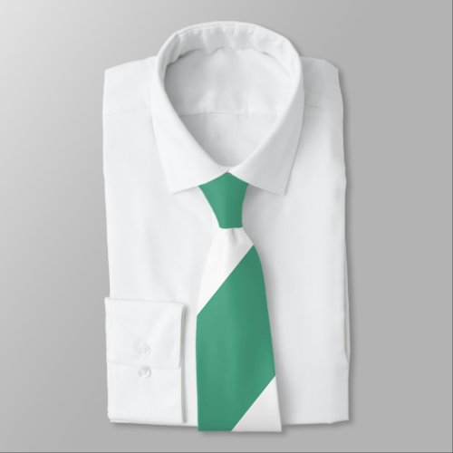 Turf Green and White Broad Regimental Stripe Neck Tie