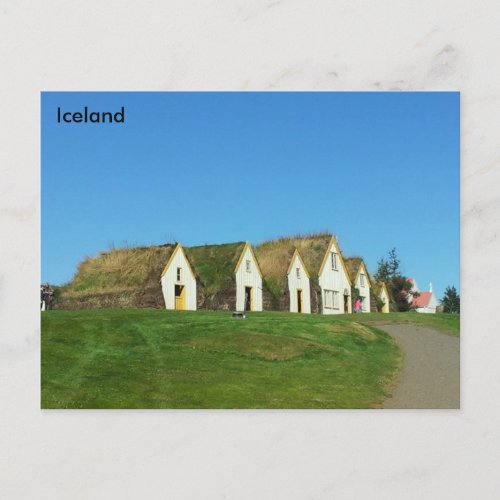 Turf houses in Glaumbr Iceland Postcard