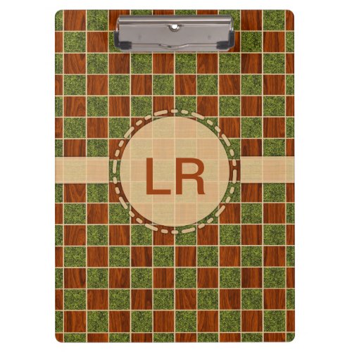 Turf Wood Checker Pattern Unique Fun Design Clipboard