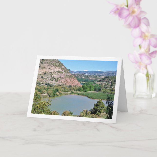 Turia River in Domeño Viejo, Valencia, Spain Card (Orchid)