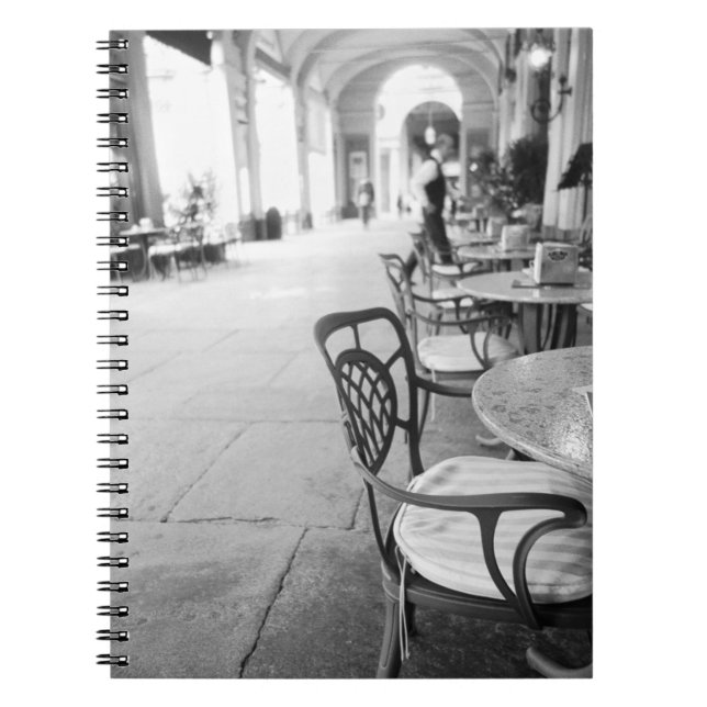 Turin Italy, Cafe and Archway Notebook (Front)