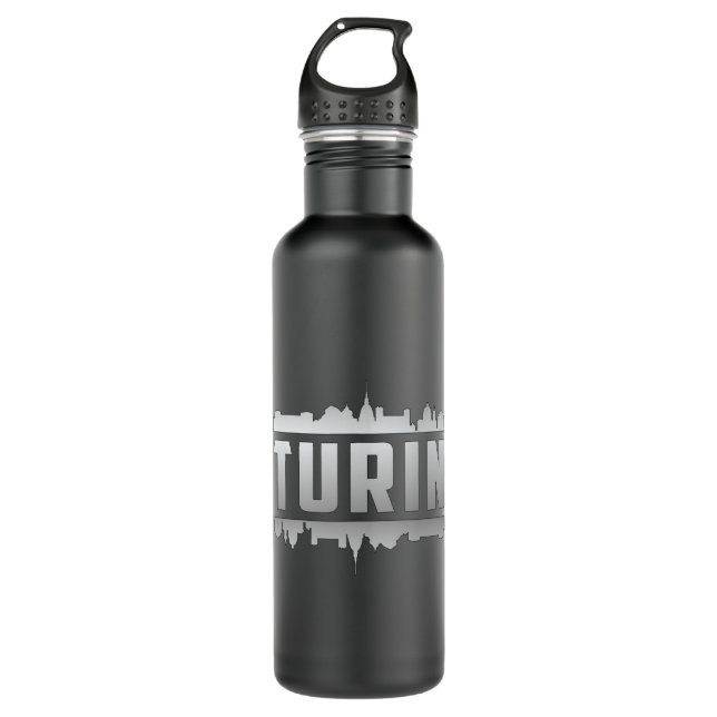 Turin Italy City Skyline Cityscape Funny Gift Stainless Steel Water Bottle (Front)