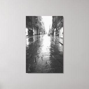 Turin Italy, Wet Street Evening Canvas Print