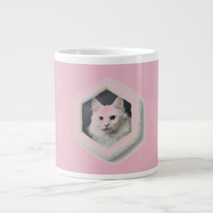 Turk Angora Cat In A Frame Giant Coffee Mug