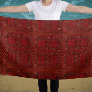 Turkestani red carpet pattern design  