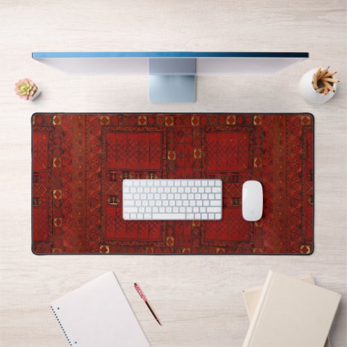 Turkestani red carpet pattern design desk mat