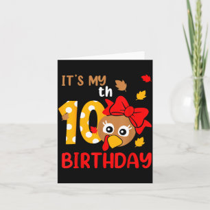 Turkey 10th Birthday Autumn Thanksgiving Party Boy Card
