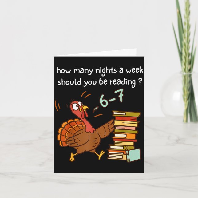 Turkey 67 How Many Nights A Week Should You Be Rea Card (Front)