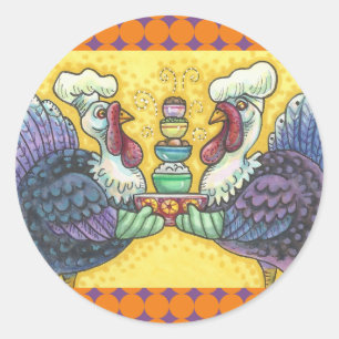 TURKEY & ALL THE FIXINS THANKSGIVING STICKERS Rnd