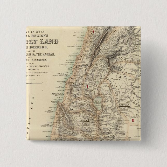 Turkey and Asia Biblical Regions Pinback Button (Front)