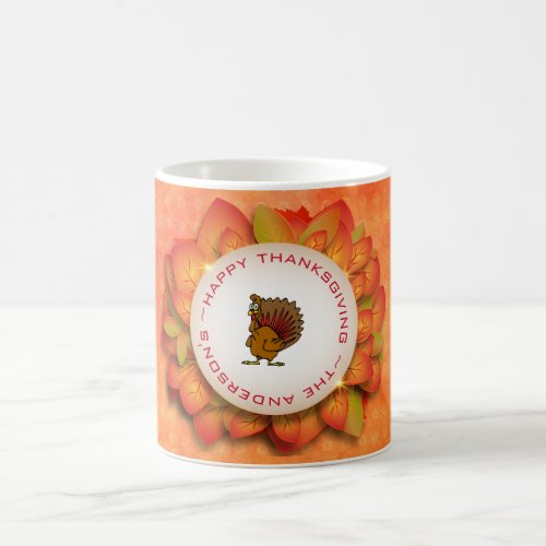 Turkey And Autumn Wreath Coffee Mug