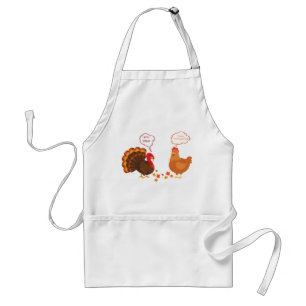 Turkey and Chicken Thanksgiving Adult Apron