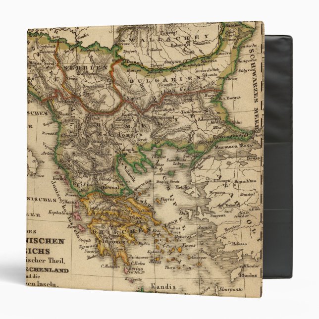 Turkey and Greece Map 3 Ring Binder (Front/Inside)