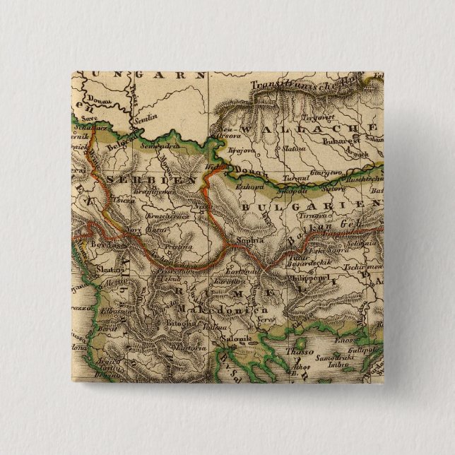 Turkey and Greece Map Pinback Button (Front)