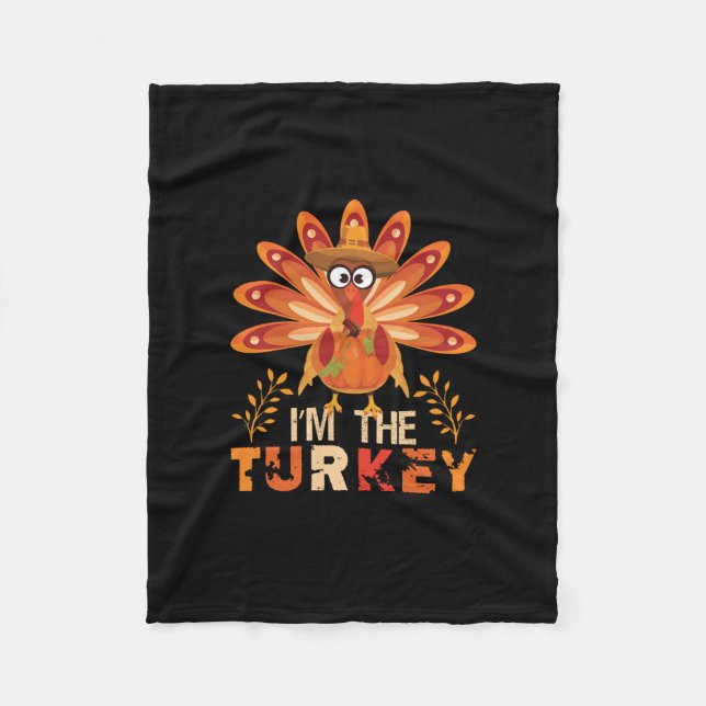 turkey and summer fall colors Fleece Blanket (Front)