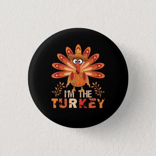 turkey and summer fall colors for thanksgiving day button