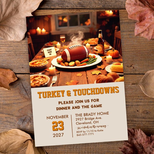 Turkey and Touchdowns Dinner Invitation (Creator Uploaded)