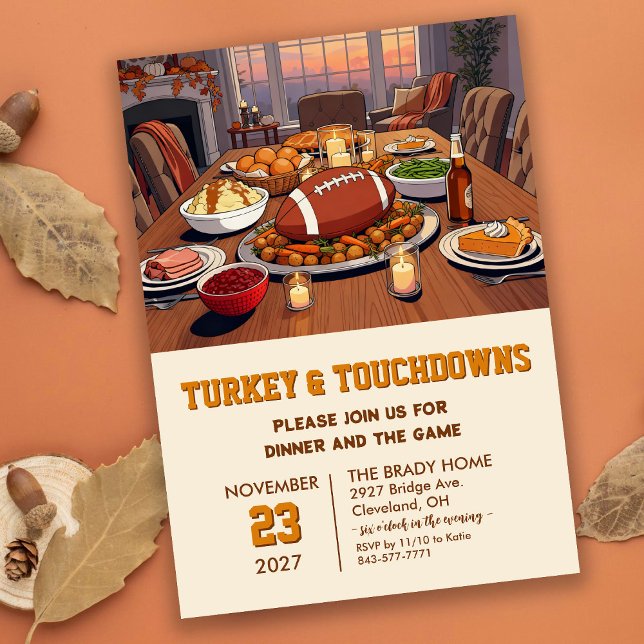 Turkey and Touchdowns Dinner Invitation (Creator Uploaded)