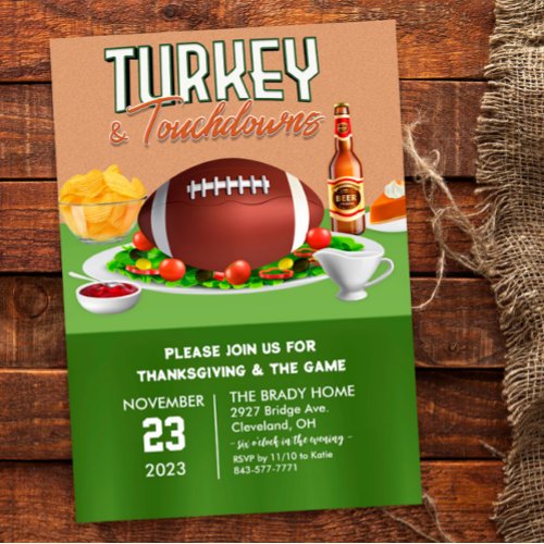 Turkey and Touchdowns Dinner Invitation