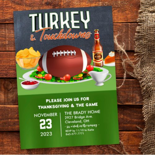 Turkey and Touchdowns Dinner Invitation