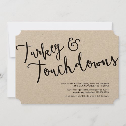 Turkey and Touchdowns Thanksgiving Dinner Invite