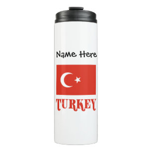 Turkey and Turkish Flag Personalized  Thermal Tumbler