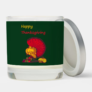 Turkey and veggies happy Thanksgiving green Scented Candle