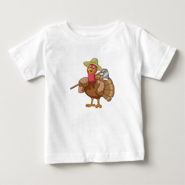 Turkey as Farmer Baby T-Shirt (Front)