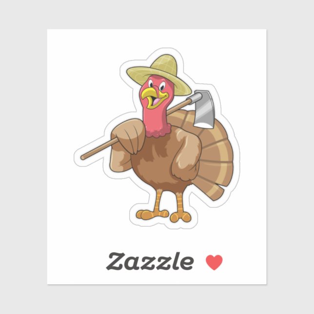 Turkey as Farmer Sticker (Sheet)