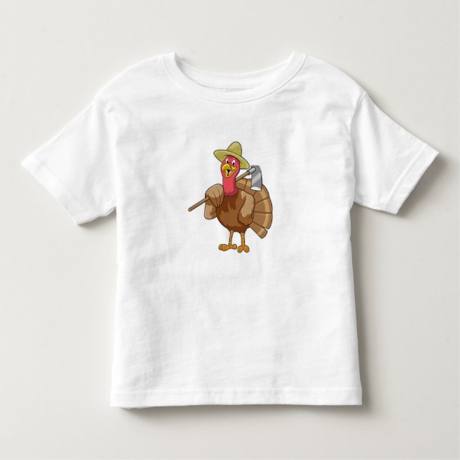 Turkey as Farmer Toddler T-shirt (Front)