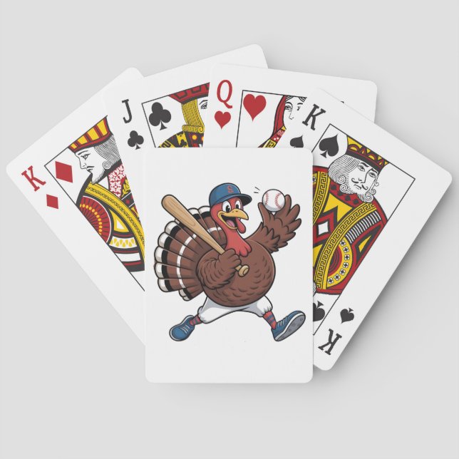 Turkey Batter Baseball Baseball Game Baseball  Poker Cards (Back)